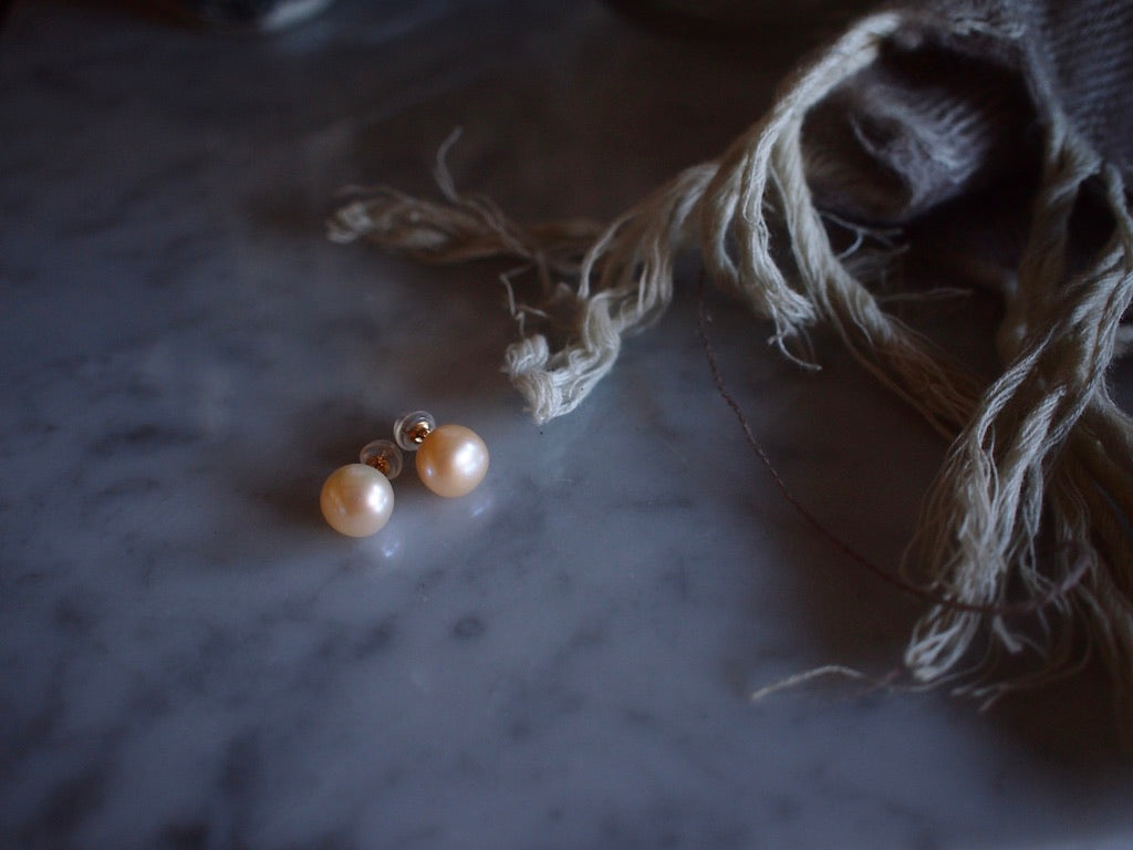 10K SIMPLE PEARL PIERCE_Yellow_Round
