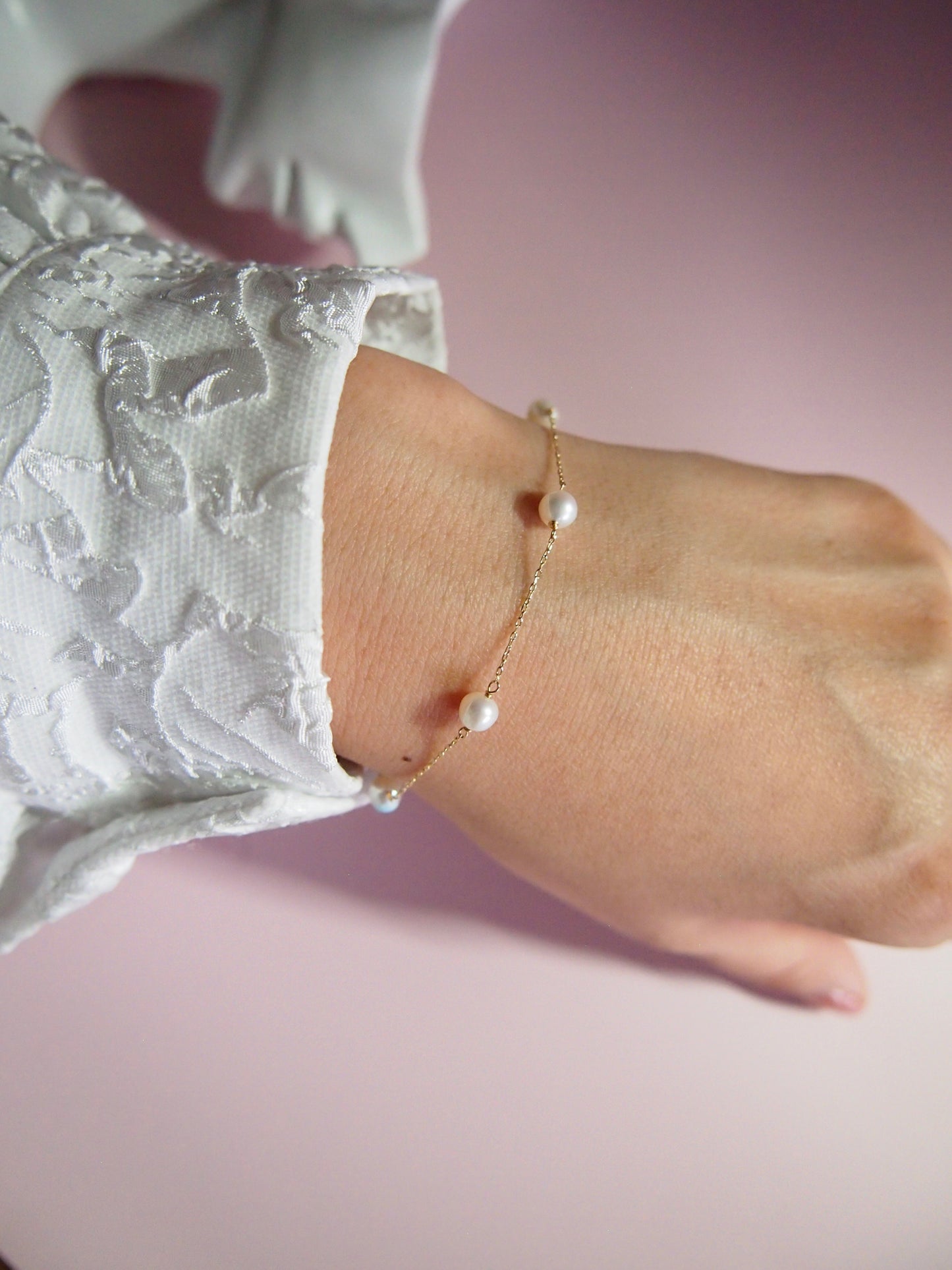 Something BLUE_ Station Bracelet Baby Pearl_WHT / Happy Blue K10