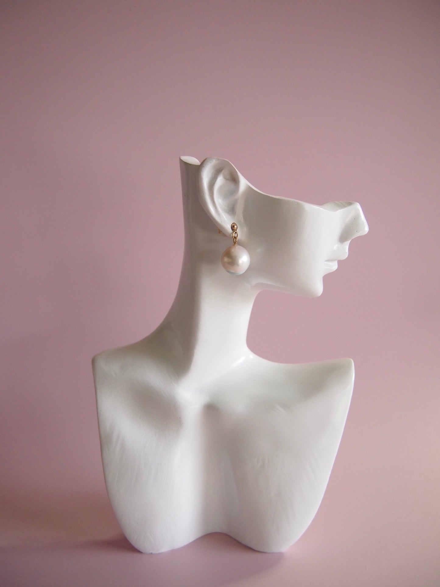 Something BLUE_ earrings _ Extra large Pearl_WHT / Happy Blue K10 ピアス/イヤリング