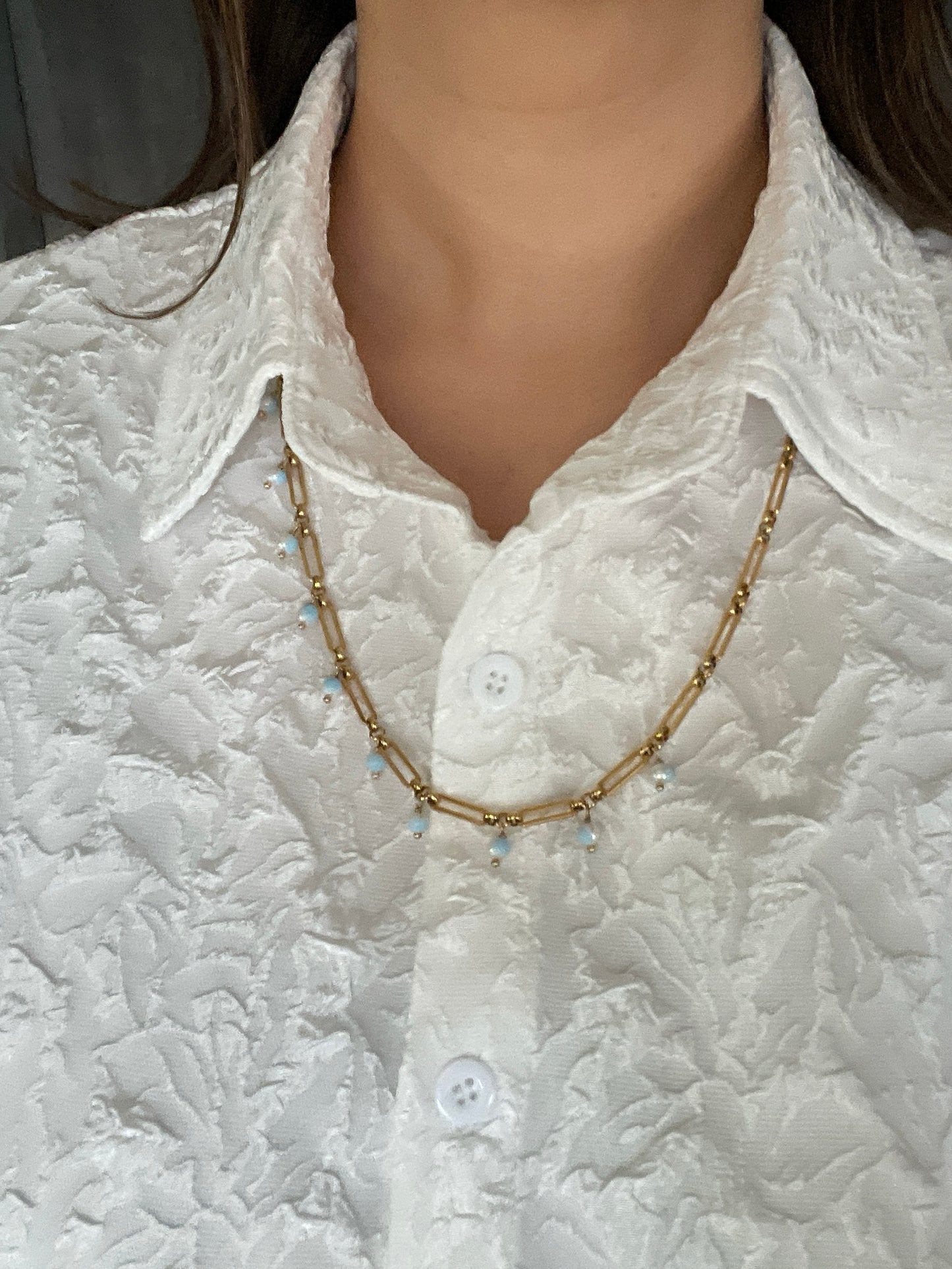 Something BLUE_Chunky Chain Necklace_ Happy Blue