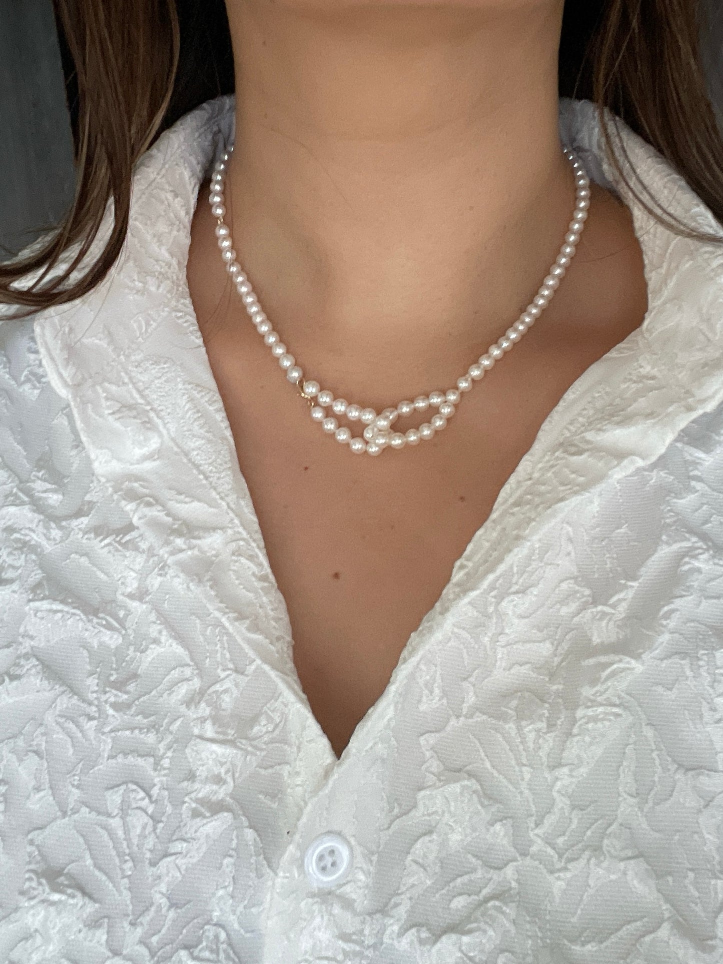 Something BLUE_Infinitive 2WAY Pearl Necklace_L_WHT / Happy Blue K10