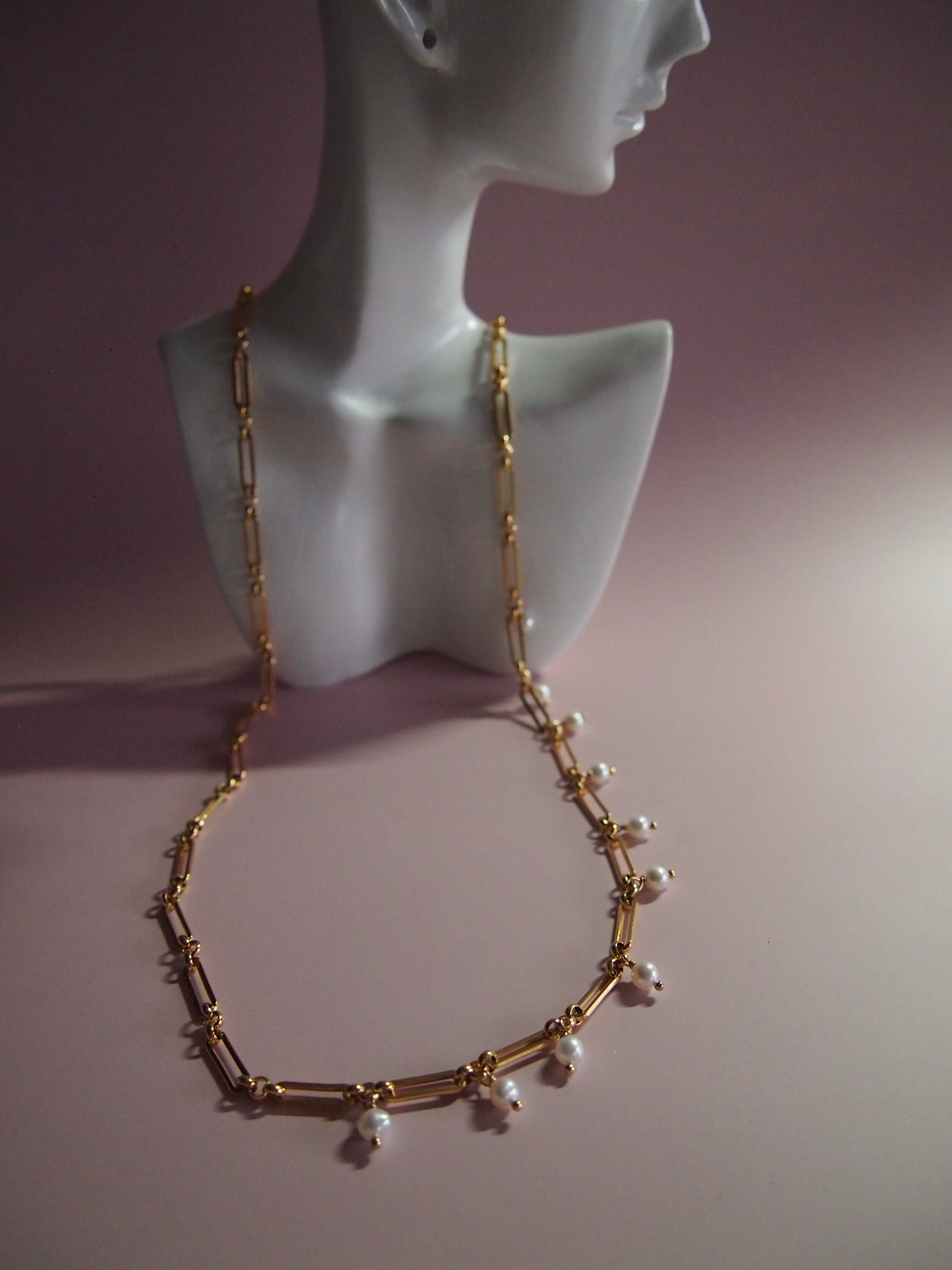 Something BLUE_Chunky Chain Necklace_ Original WHT