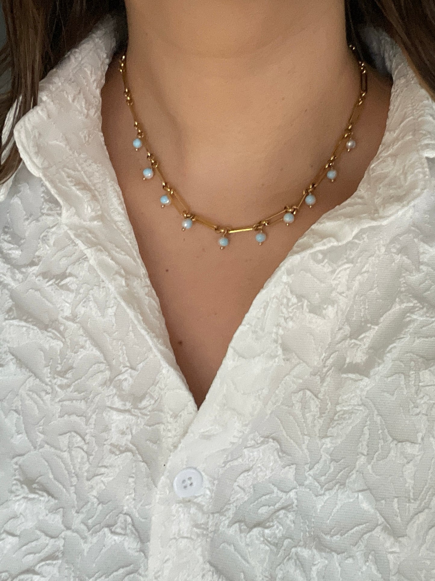 Something BLUE_Chunky Chain Necklace_ Happy Blue