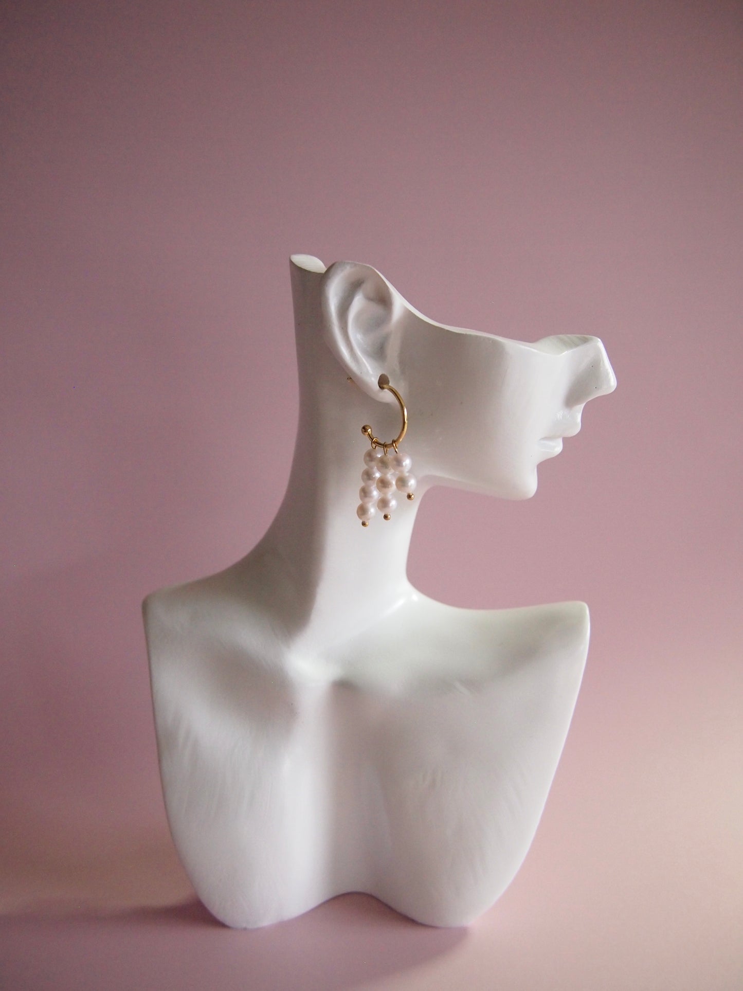 Something BLUE_Pearl Fringe Hoop Earrings_ WHT / Happy Blue