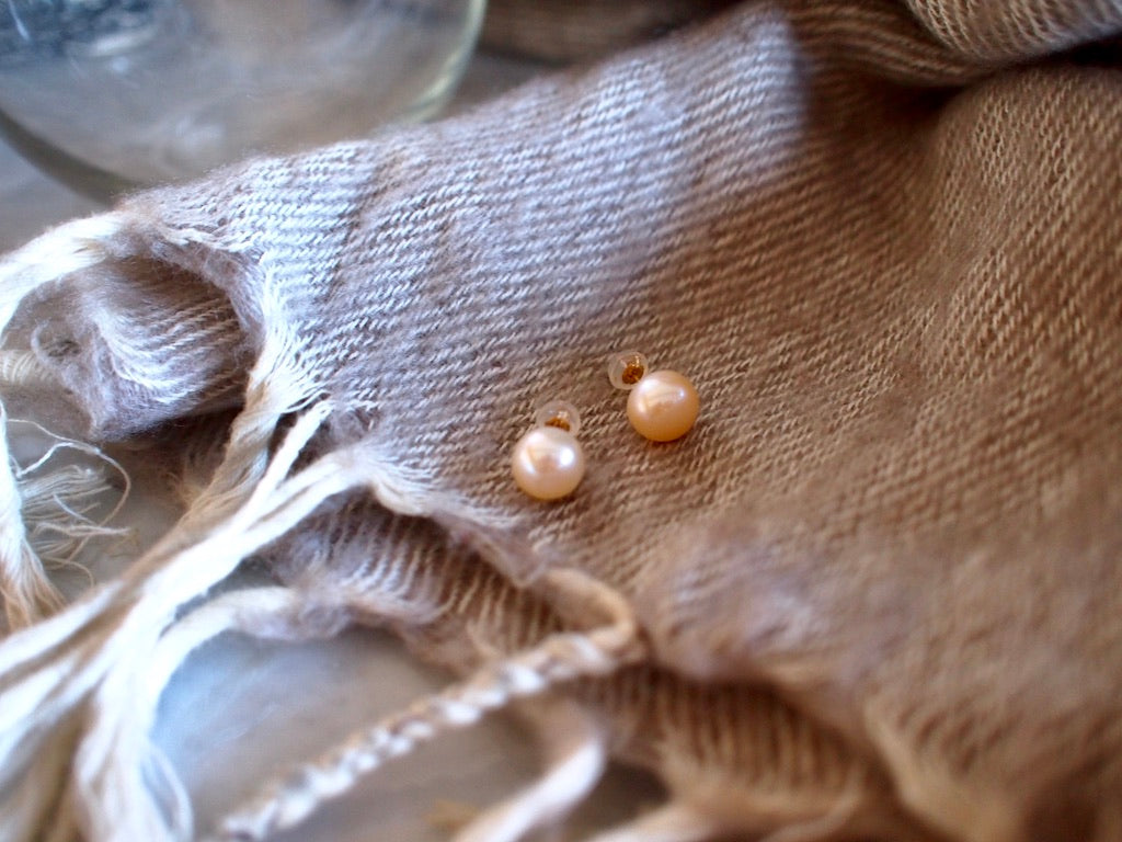 10K SIMPLE PEARL PIERCE_Yellow_Round