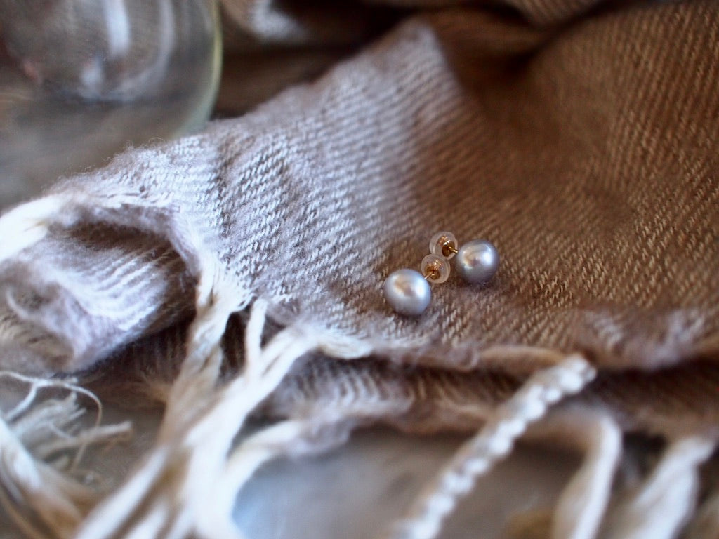 10K SIMPLE PEARL PIERCE_Silver_Round