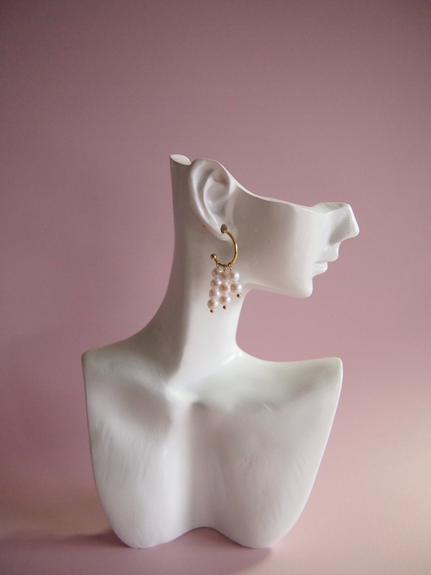Something BLUE_Pearl Fringe Hoop Earrings_ WHT / Happy Blue