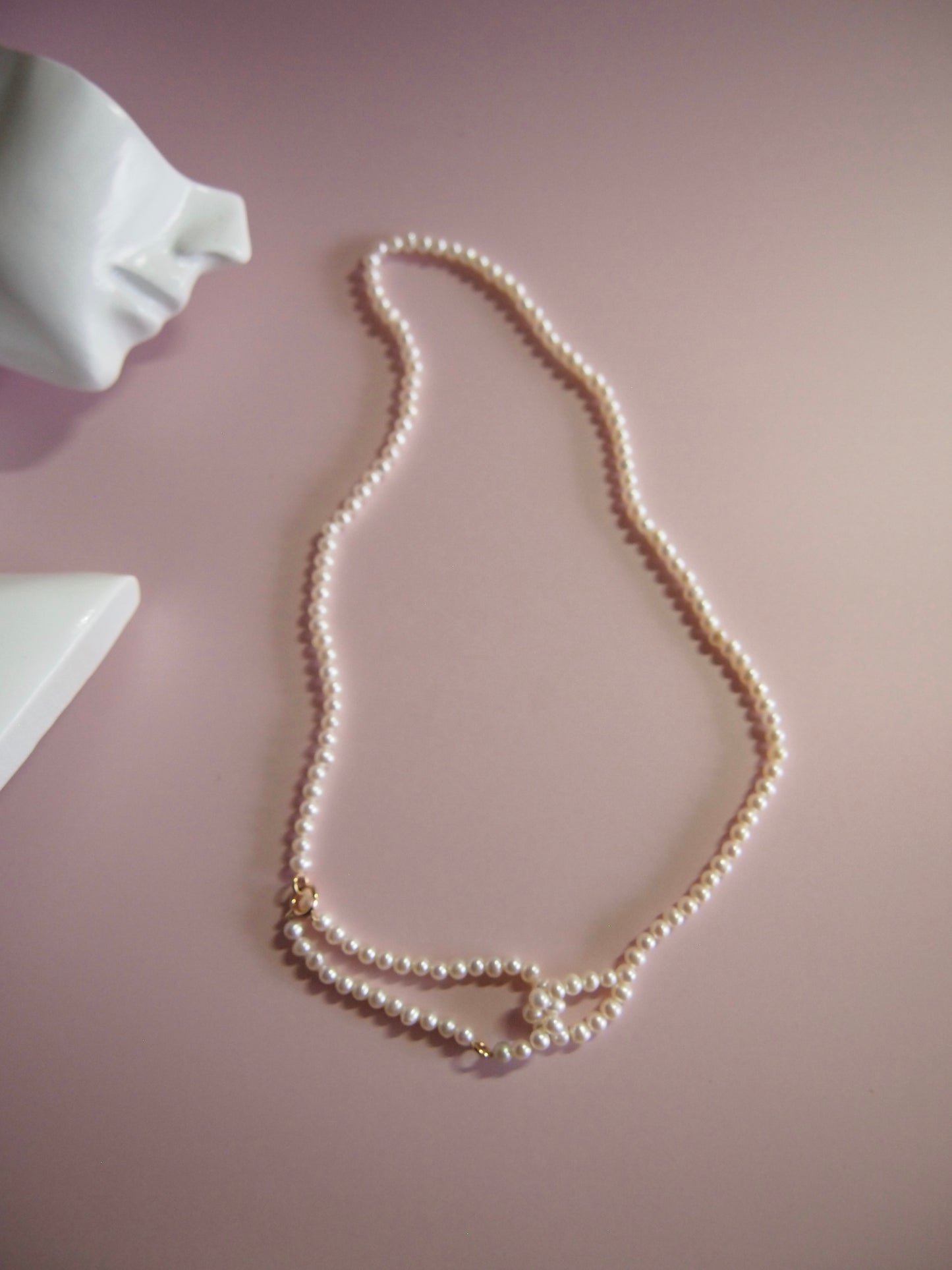 Something BLUE_Infinitive 2WAY Pearl Necklace_S_WHT / Happy Blue K10