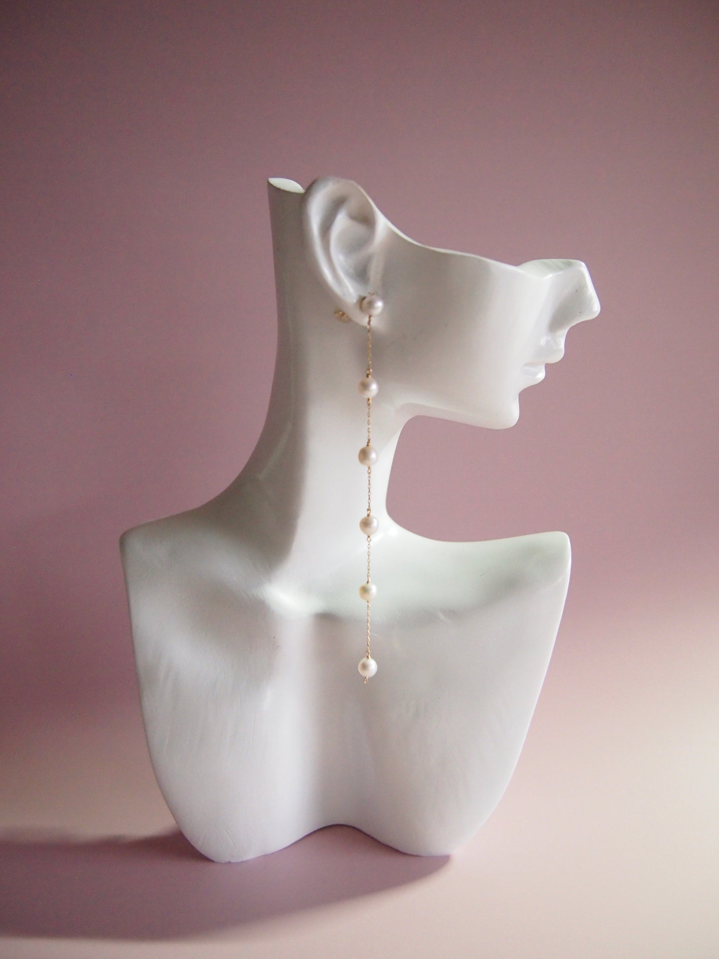 Something BLUE_ Station long earrings _Baby Pearl_WHT / Happy Blue K10 ピアス/イヤリング