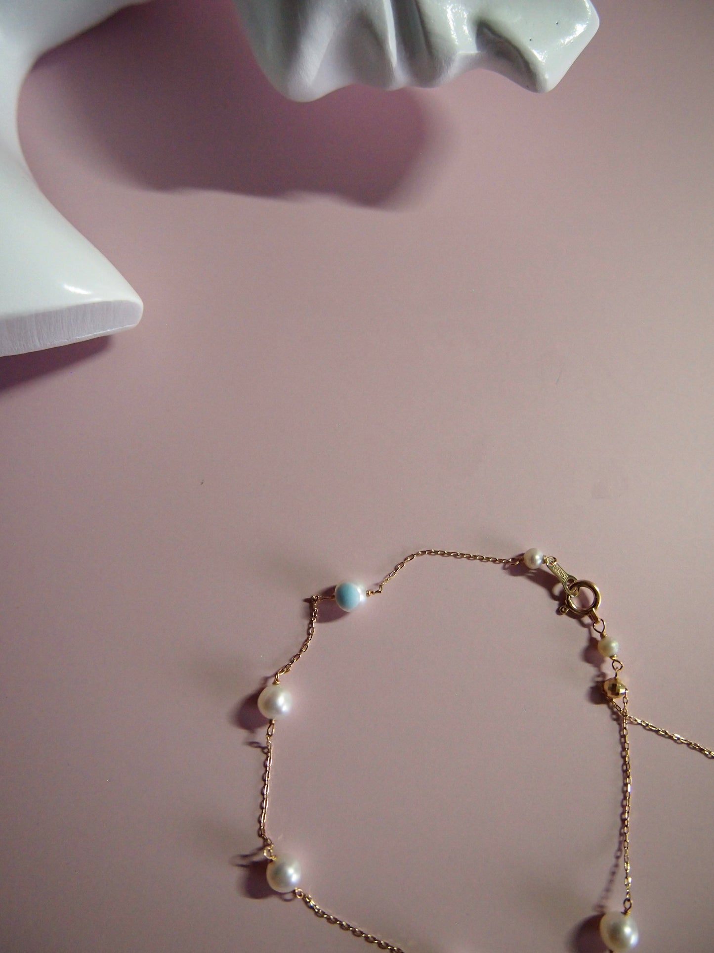 Something BLUE_ Station Bracelet Baby Pearl_WHT / Happy Blue K10