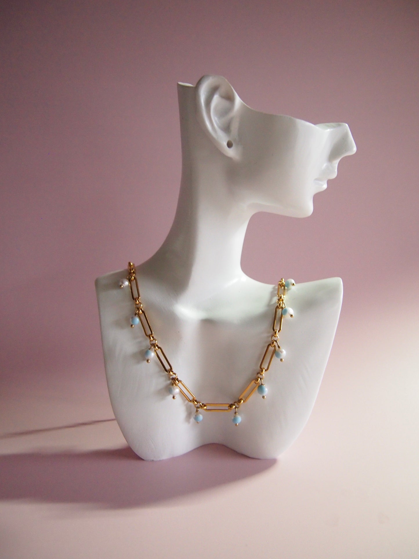 Something BLUE_Chunky Chain Necklace_ Happy Blue
