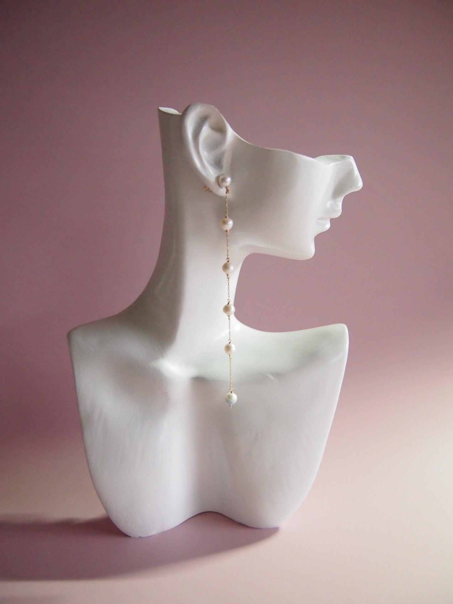 Something BLUE_ Station long earrings _Baby Pearl_WHT / Happy Blue K10 ピアス/イヤリング