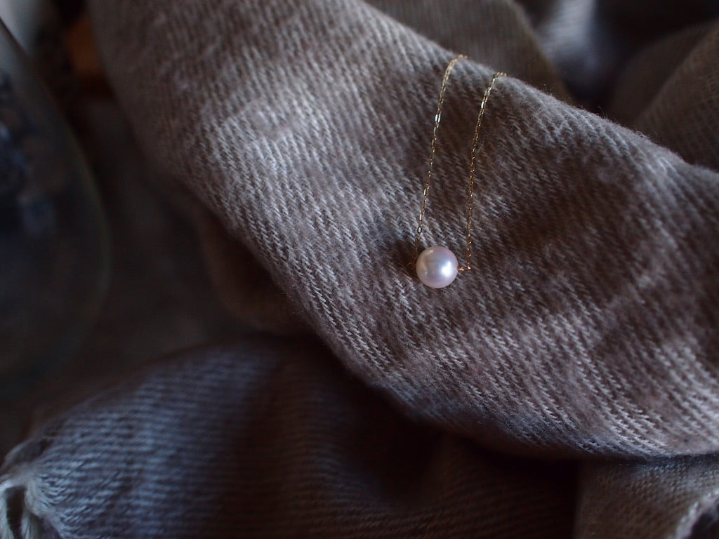10K NUDE STONE NECKLACE / あこや真珠