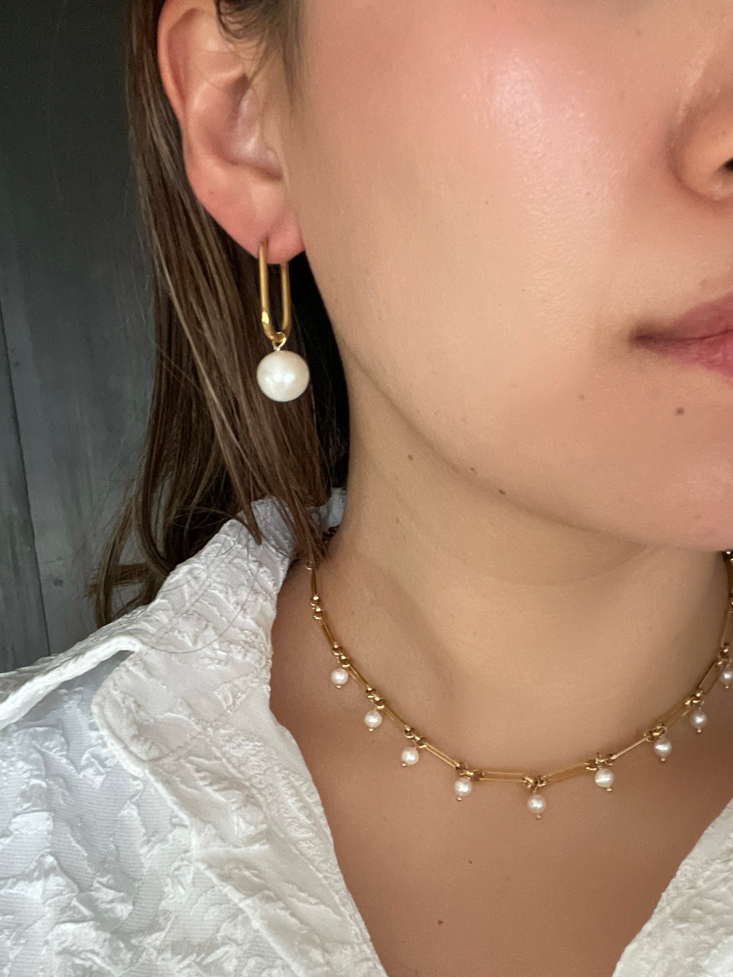 Something BLUE_Chunky Chain Necklace_ Original WHT