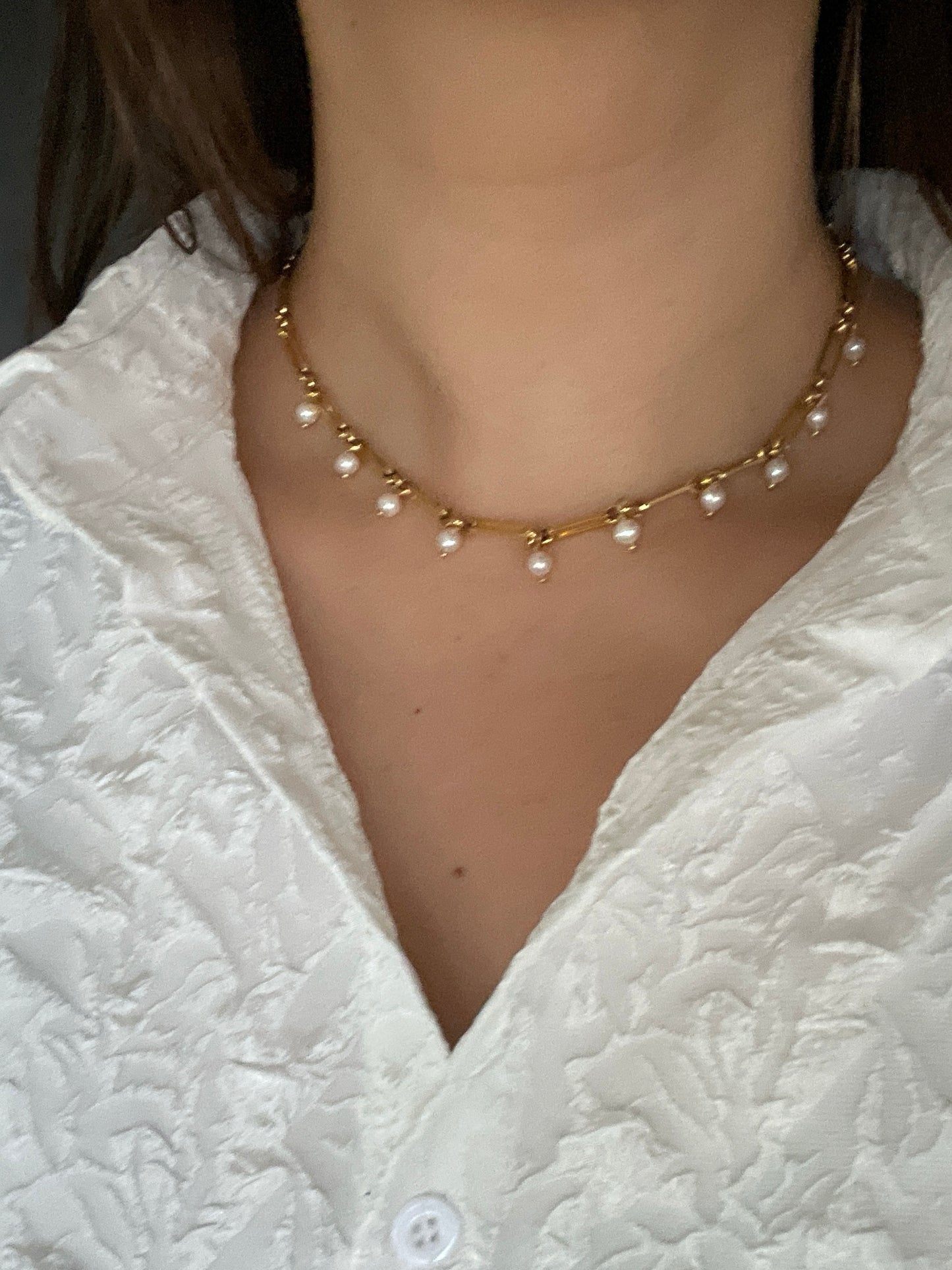 Something BLUE_Chunky Chain Necklace_ Original WHT