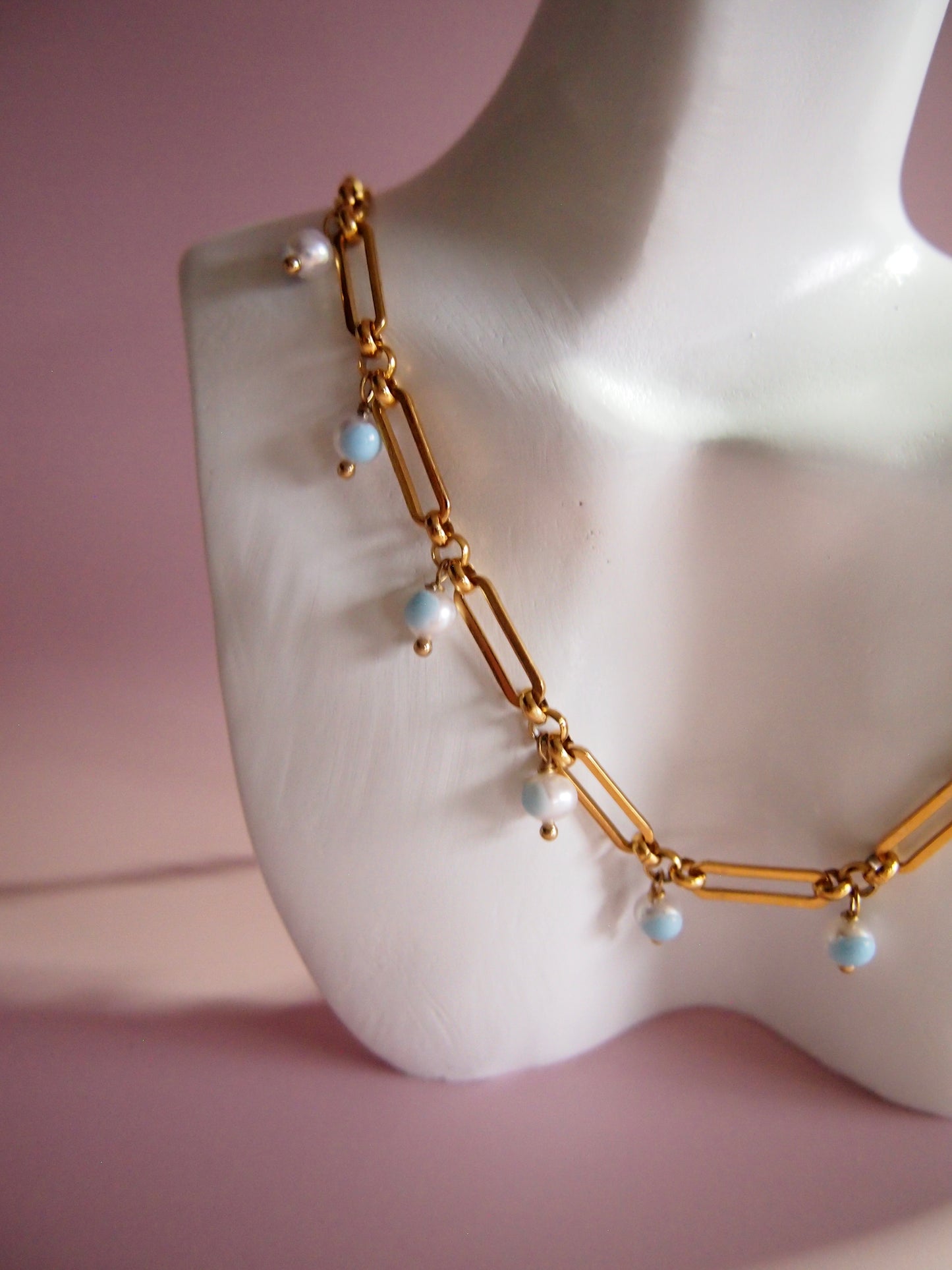 Something BLUE_Chunky Chain Necklace_ Happy Blue