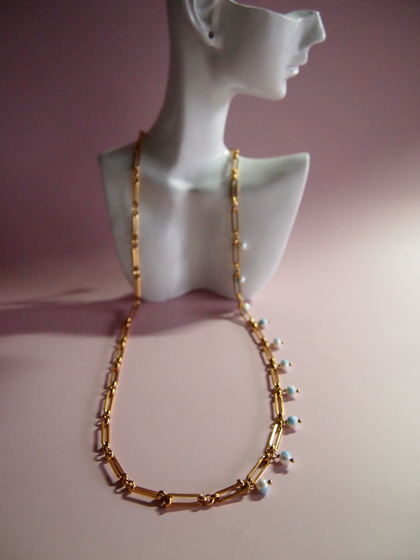 Something BLUE_Chunky Chain Necklace_ Happy Blue