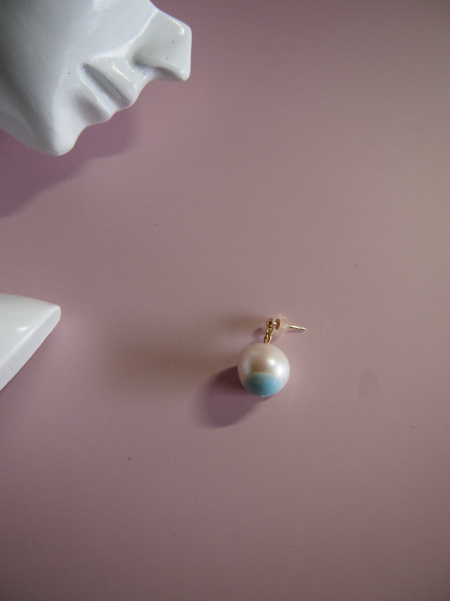Something BLUE_ earrings _ Extra large Pearl_WHT / Happy Blue K10 ピアス/イヤリング