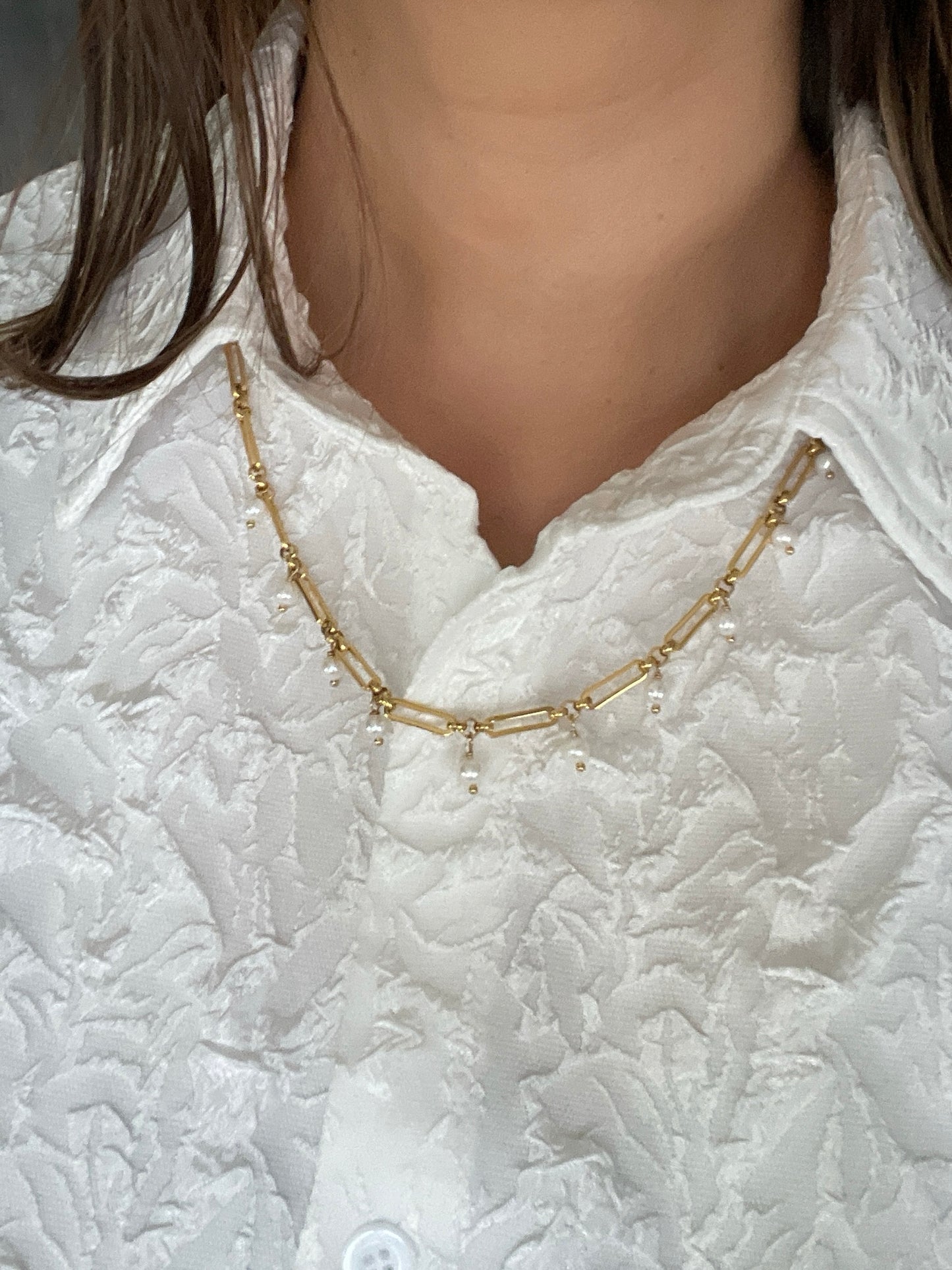 Something BLUE_Chunky Chain Necklace_ Original WHT