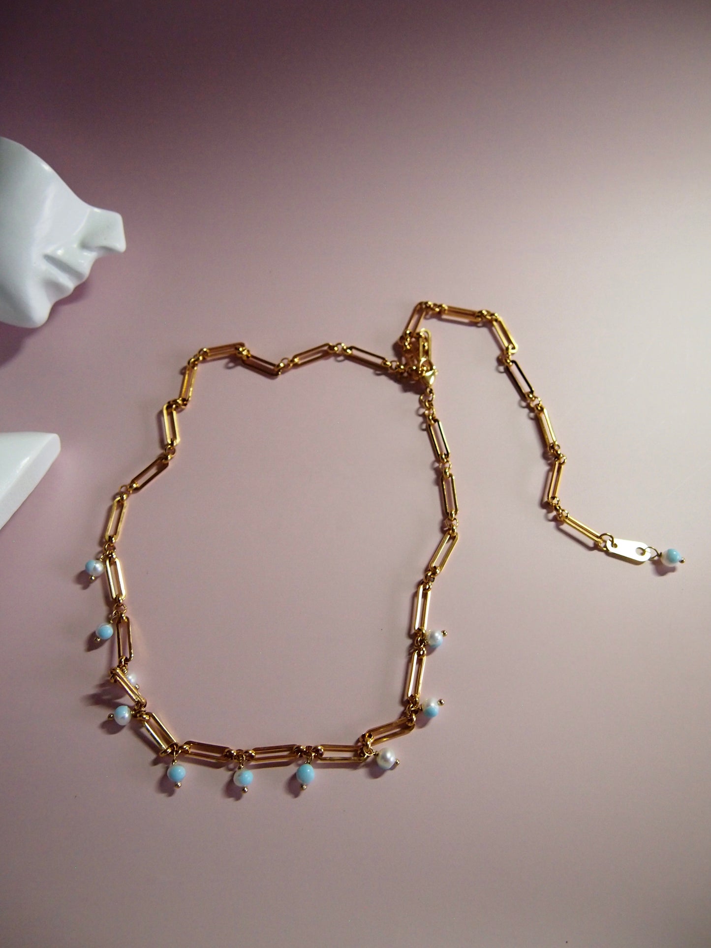 Something BLUE_Chunky Chain Necklace_ Happy Blue