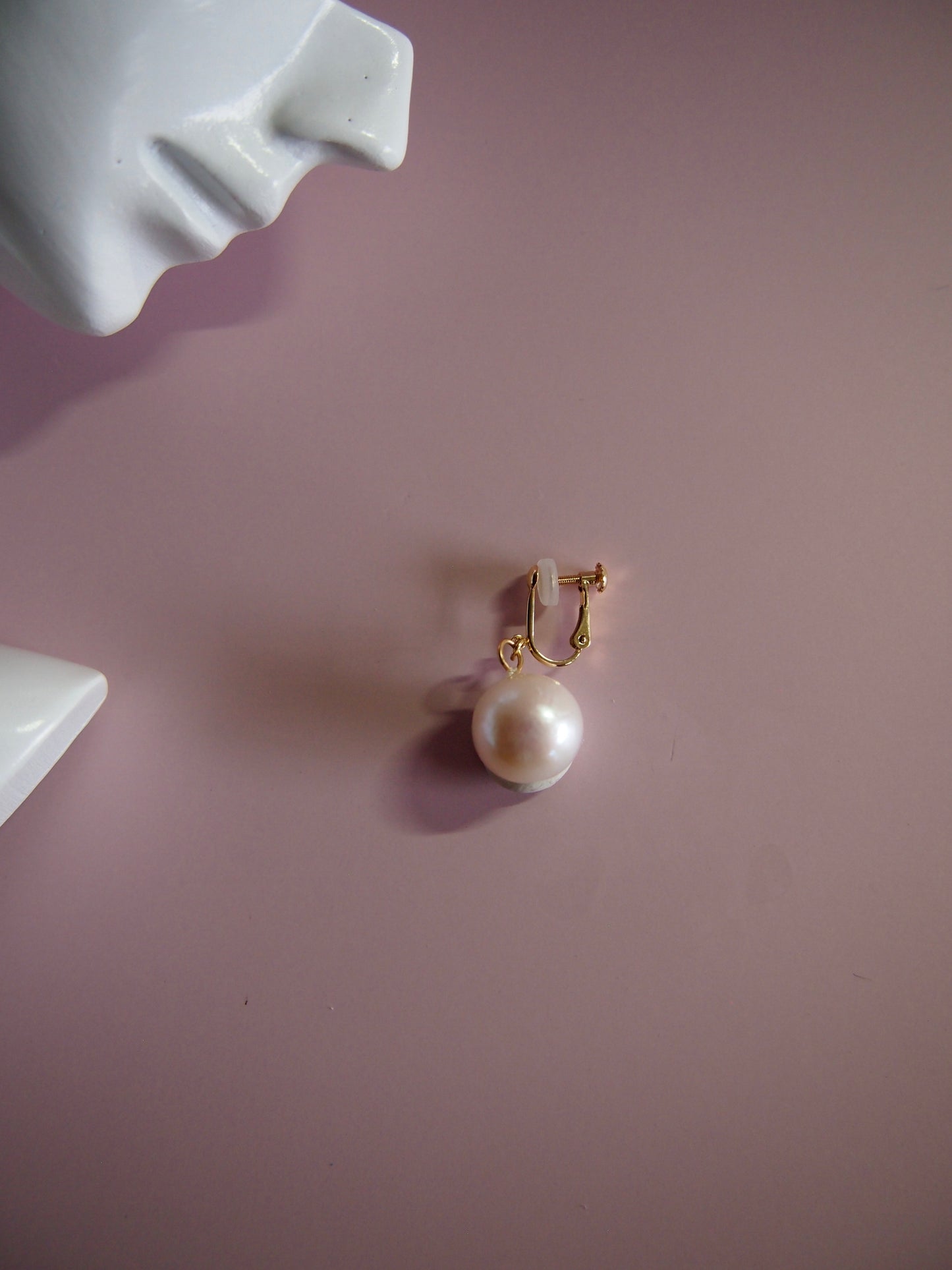 Something BLUE_ earrings _ Extra large Pearl_WHT / Happy Blue K10 ピアス/イヤリング
