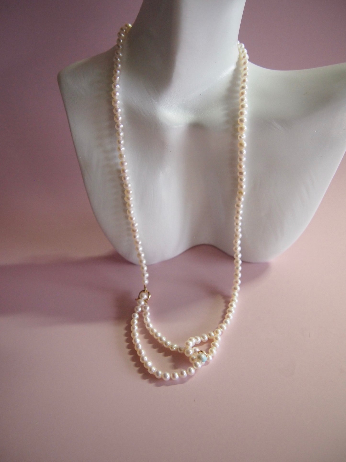 Something BLUE_Infinitive 2WAY Pearl Necklace_S_WHT / Happy Blue K10