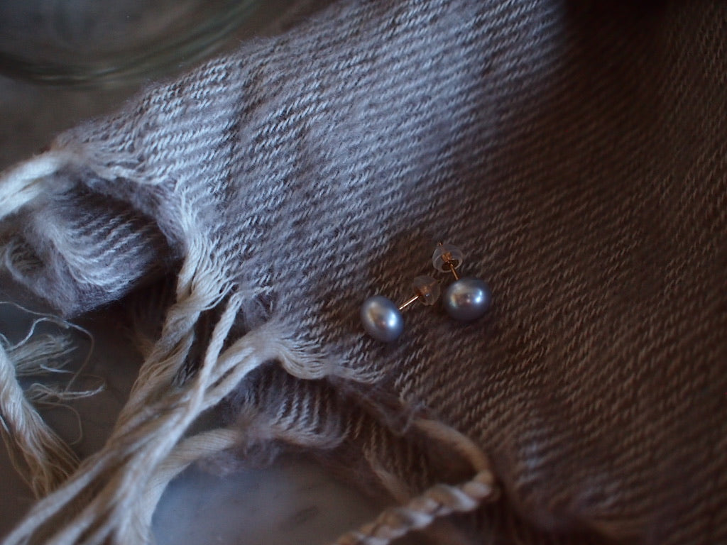 10K SIMPLE PEARL PIERCE_Silver_Round