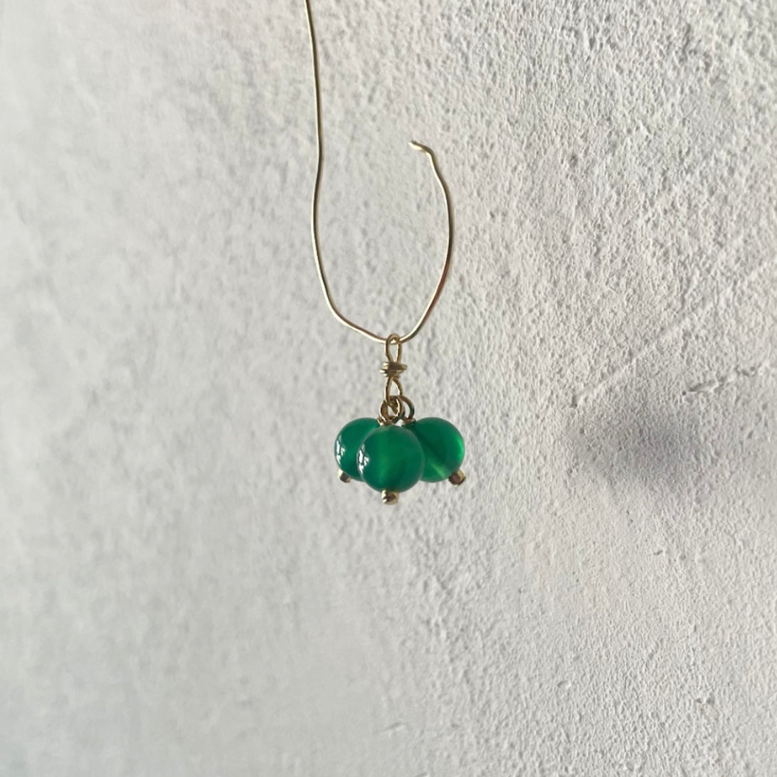 CHARM_ 緑メノウ _L Gold / Silver