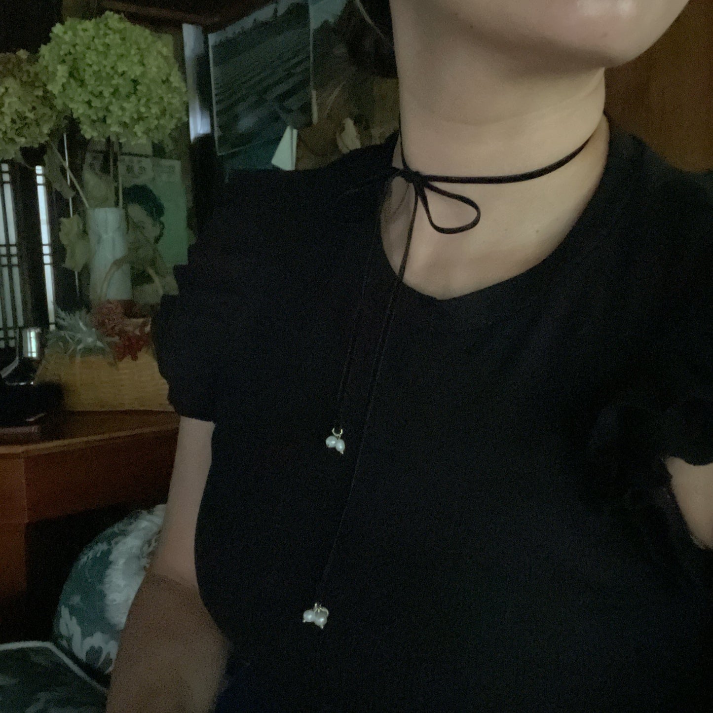 &RINA Pearl Choker Ribbon