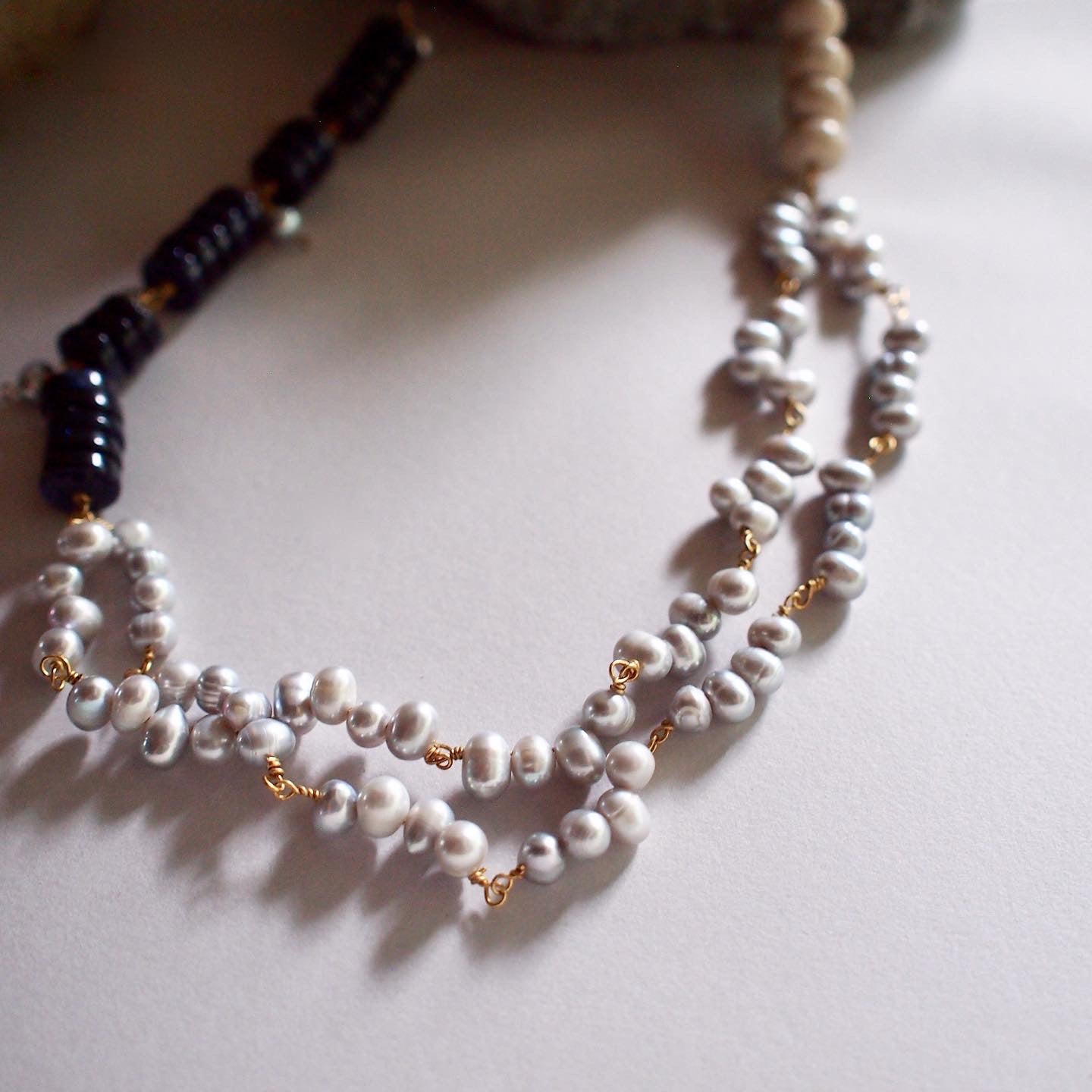 NAVY SUNSET LONG NECKLACE