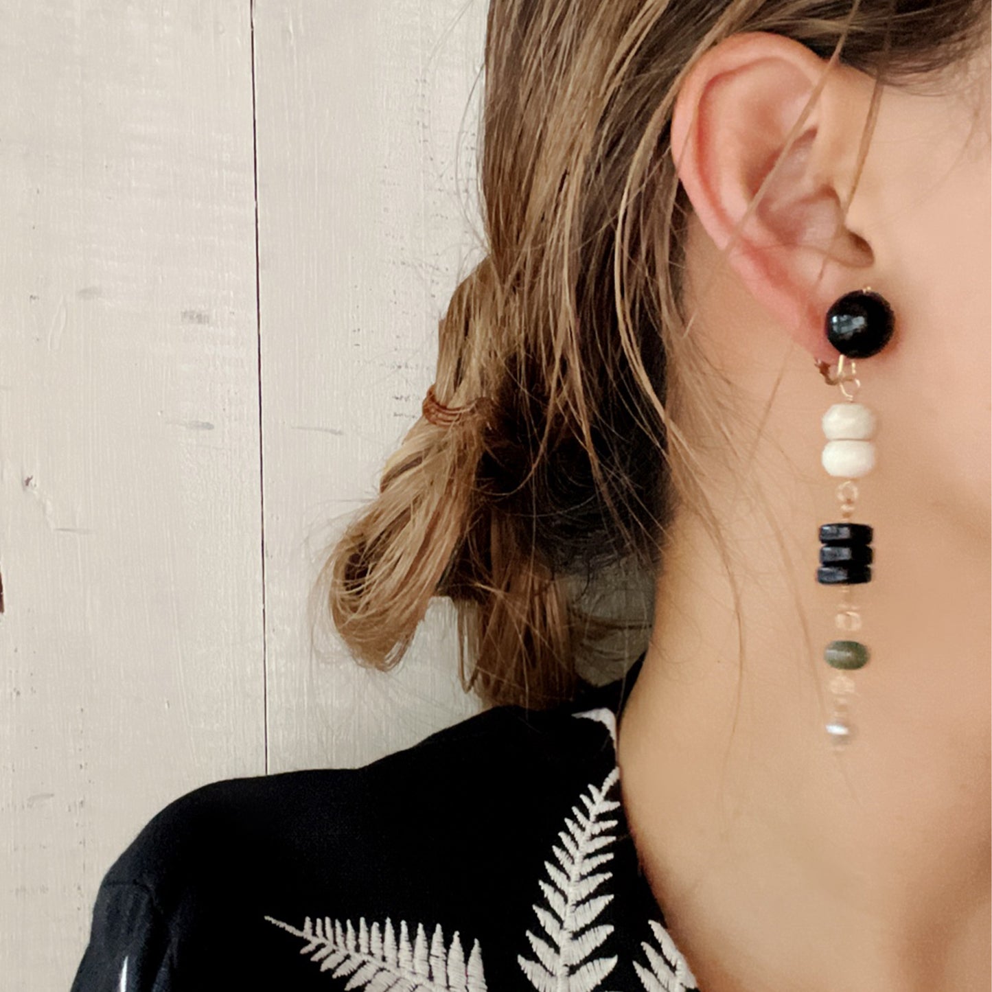 NAVY SUNSET LONG PIERCE / EARRING