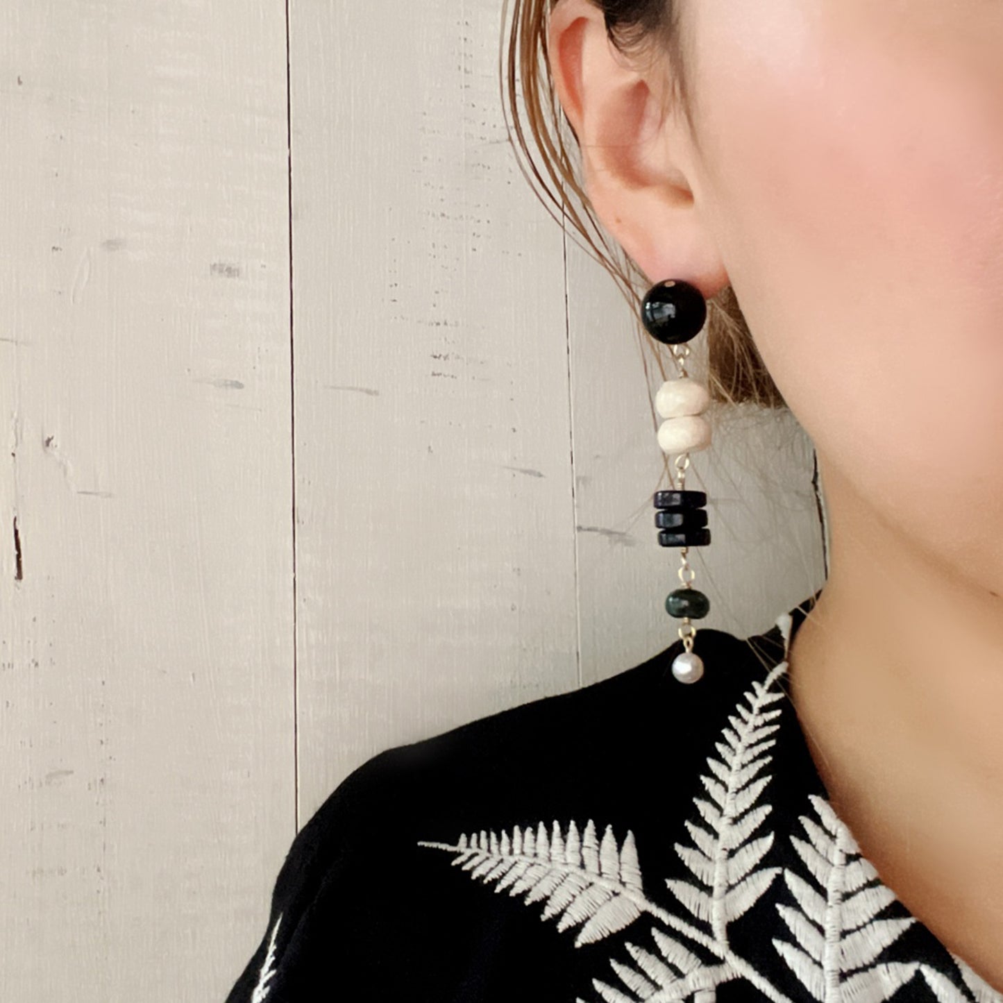 NAVY SUNSET LONG PIERCE / EARRING