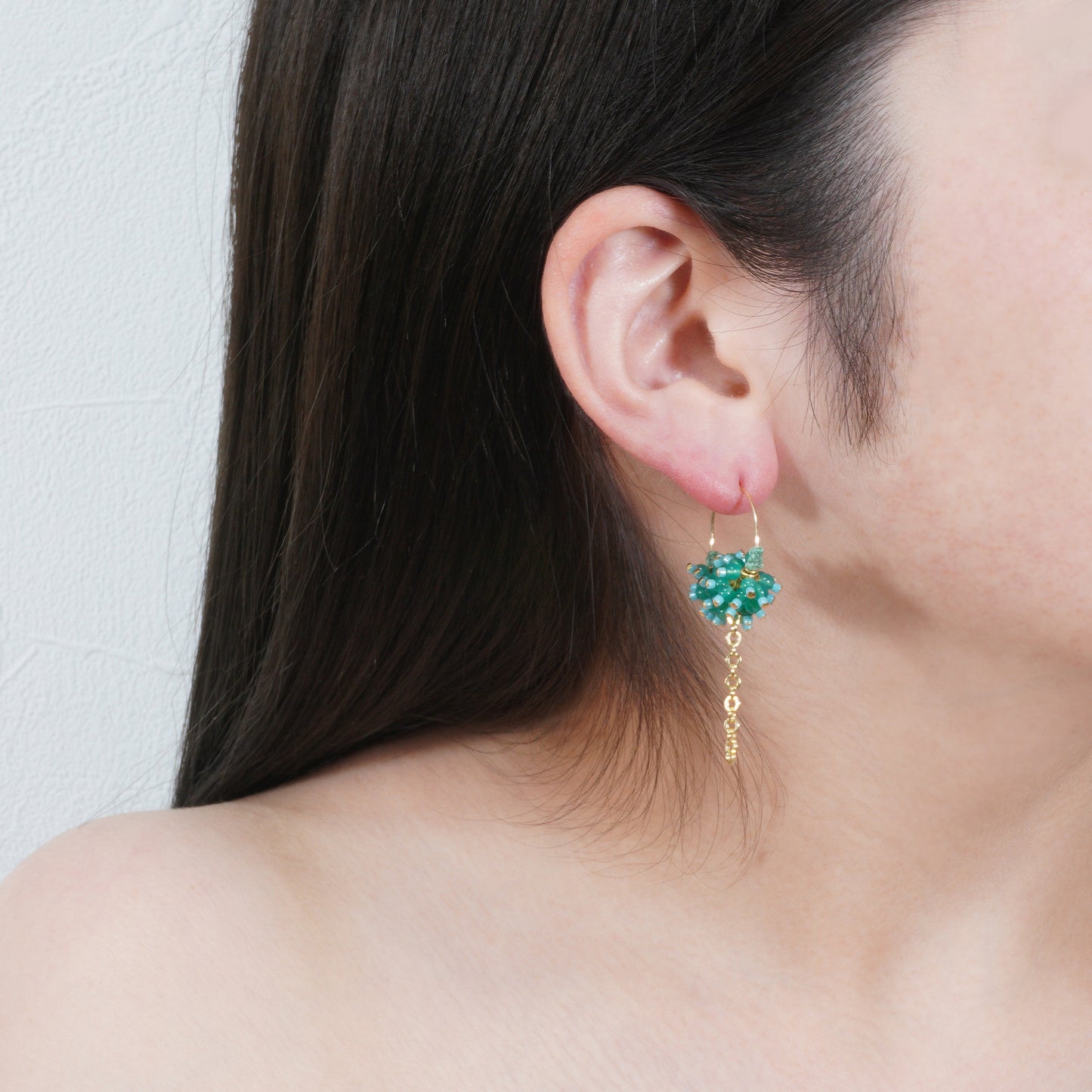 PEBBLY GARDEN HOOP PIERCE_Green