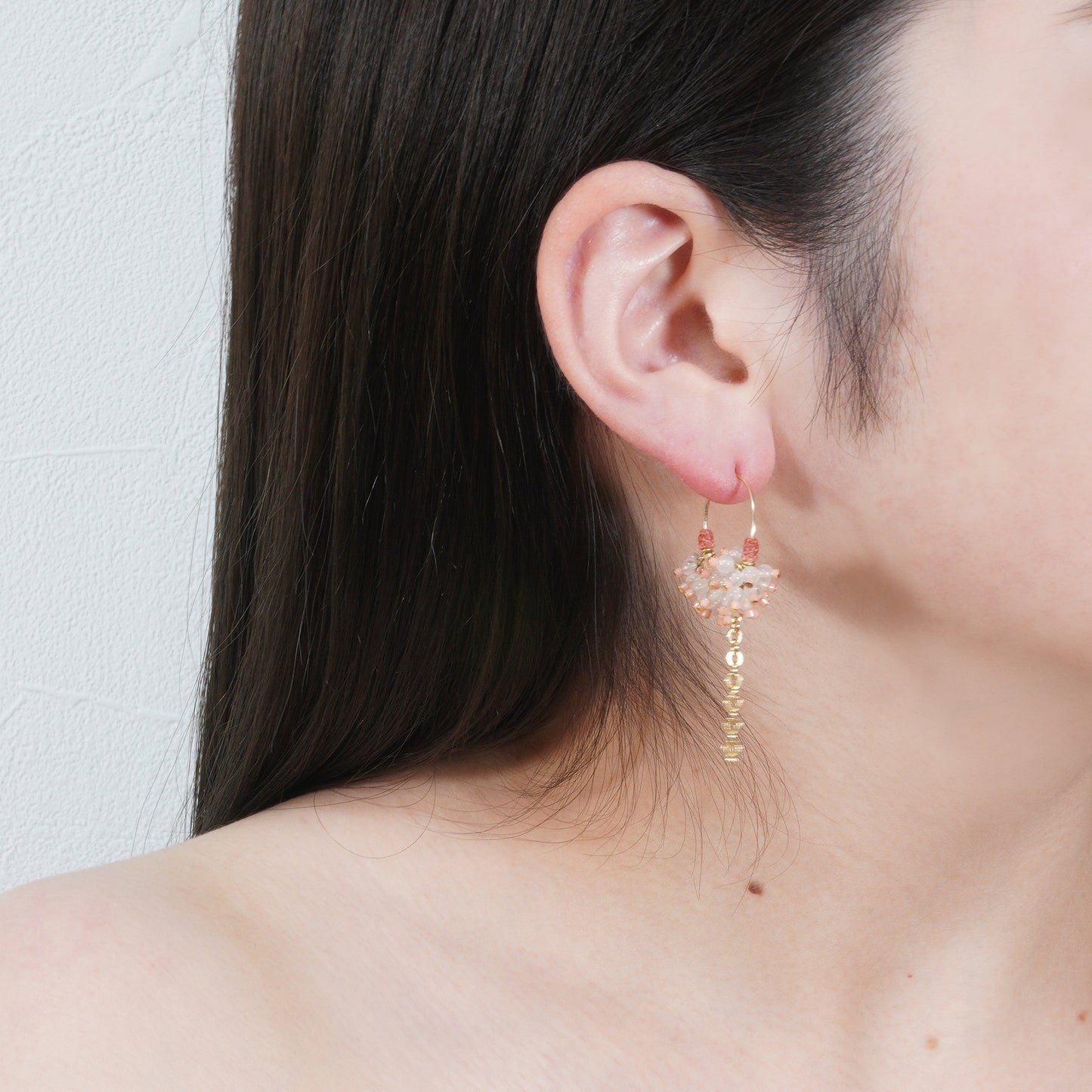 PEBBLY GARDEN HOOP PIERCE_Pink