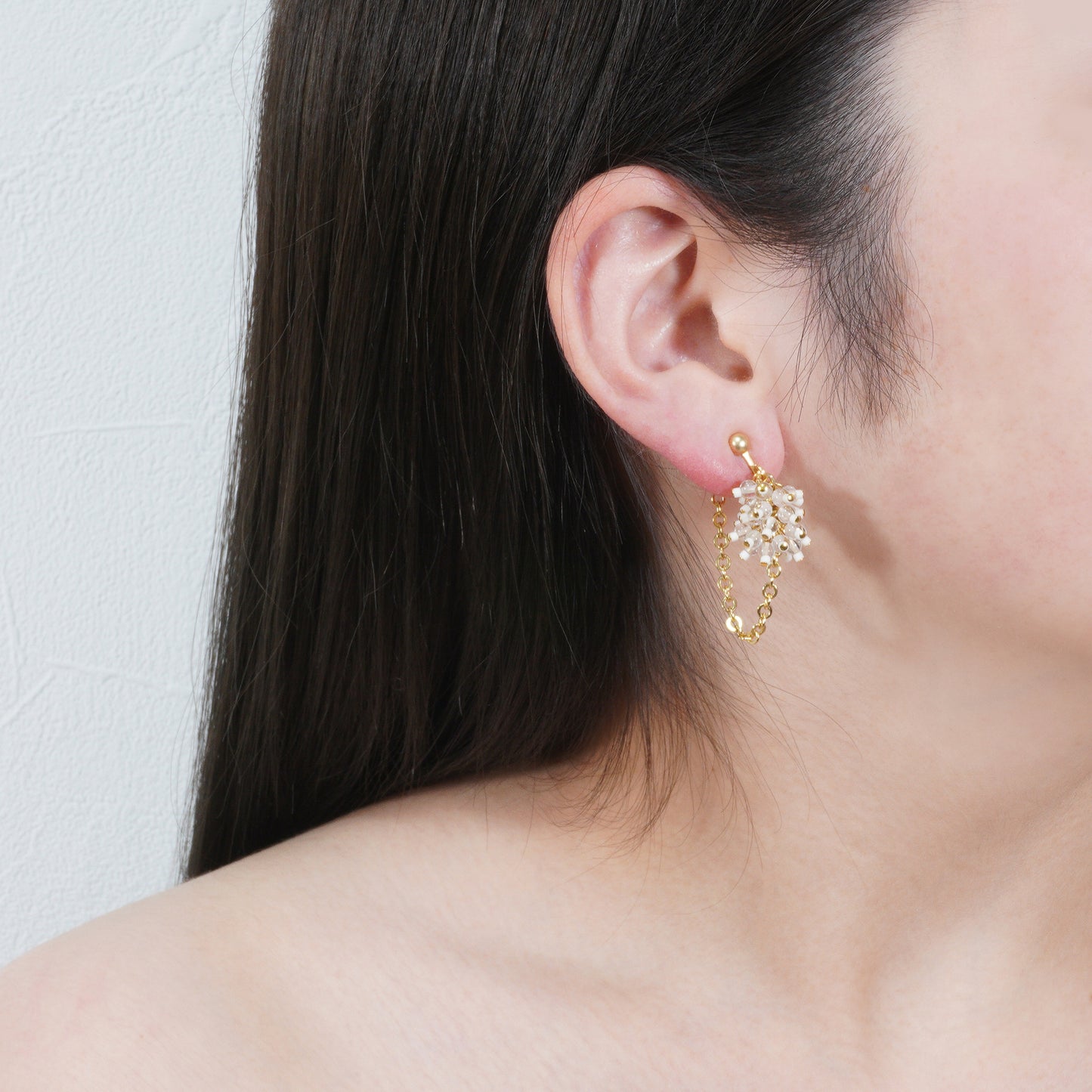 PEBBLY GARDEN CHAIN EARRING