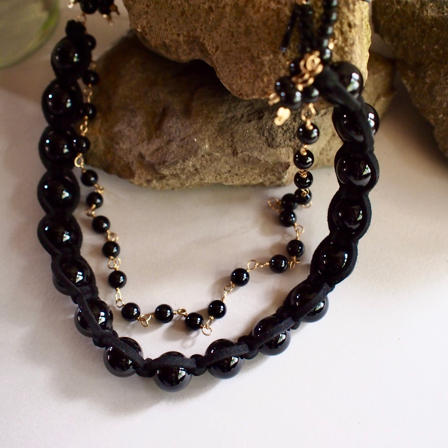 CHELSEA VOLUME LONG NECKLACE_BLACK