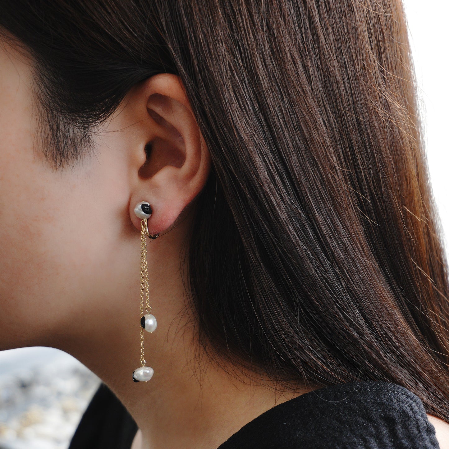 en【DROP】 2LINES DROP PIERCE / EARRING