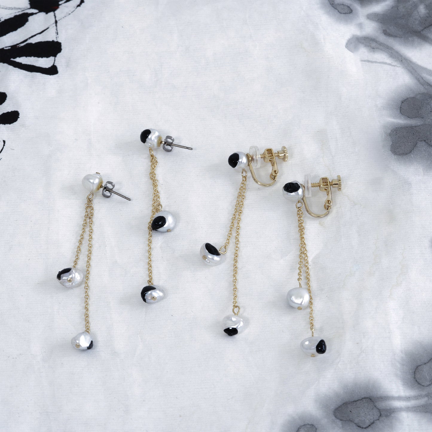 en【DROP】 2LINES DROP PIERCE / EARRING