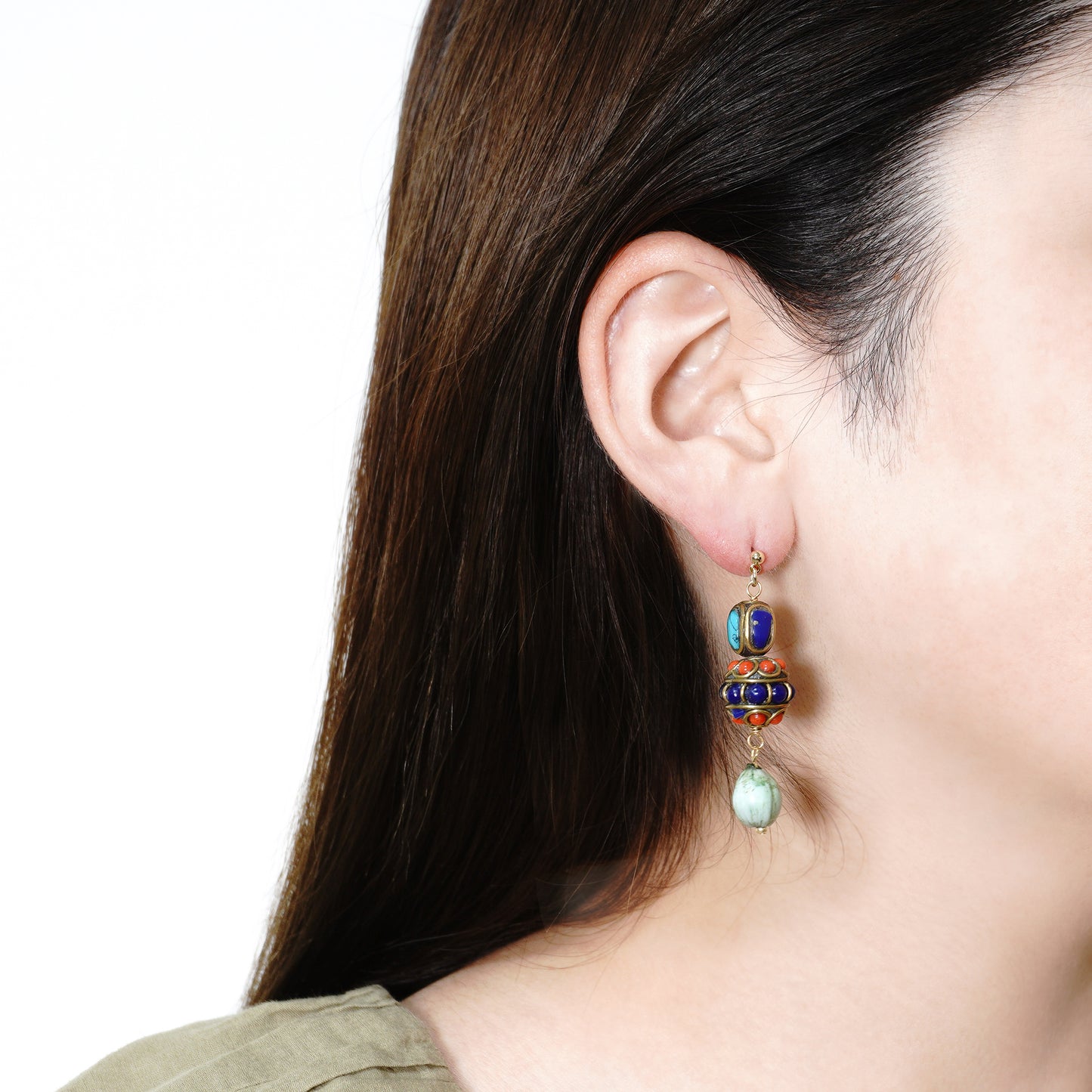 BANGKOK WORLD BEADS SHORT PIERCE/EARRING