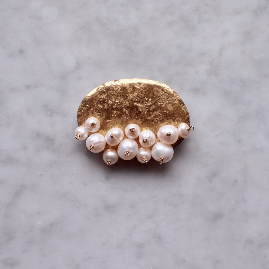 【FUSION】_ PEARL MOON_L_ Brooch