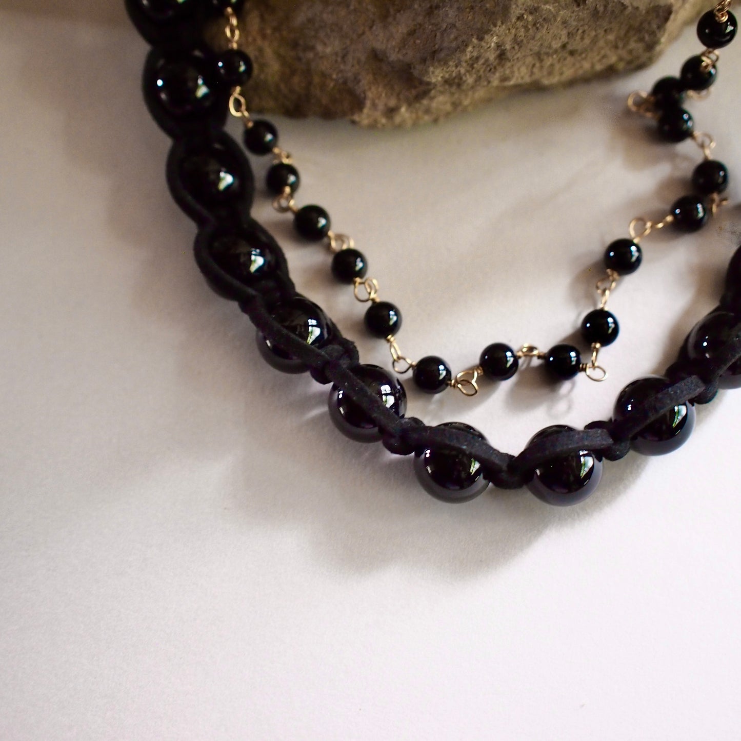 CHELSEA VOLUME LONG NECKLACE_BLACK