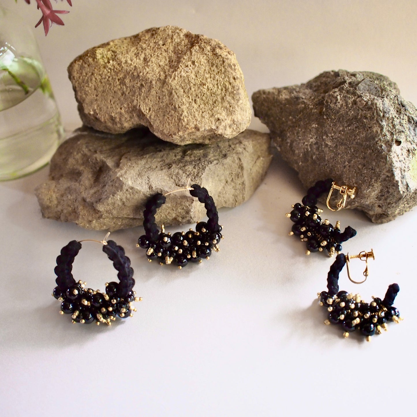 CHELSEA HOOP PIERCE/EARRING_BLACK