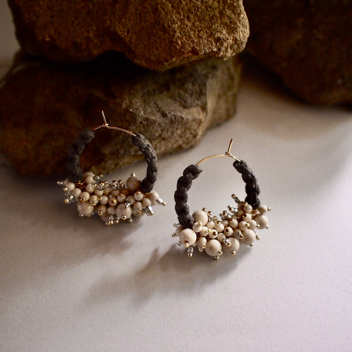 CHELSEA HOOP PIERCE/EARRINGS_GRAY