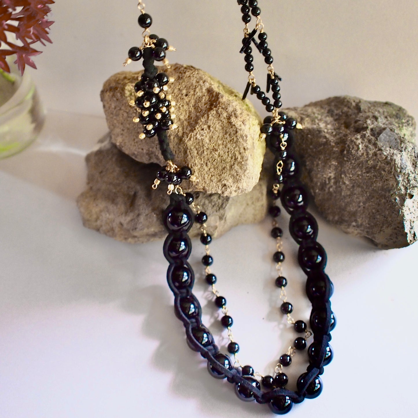 CHELSEA VOLUME LONG NECKLACE_BLACK