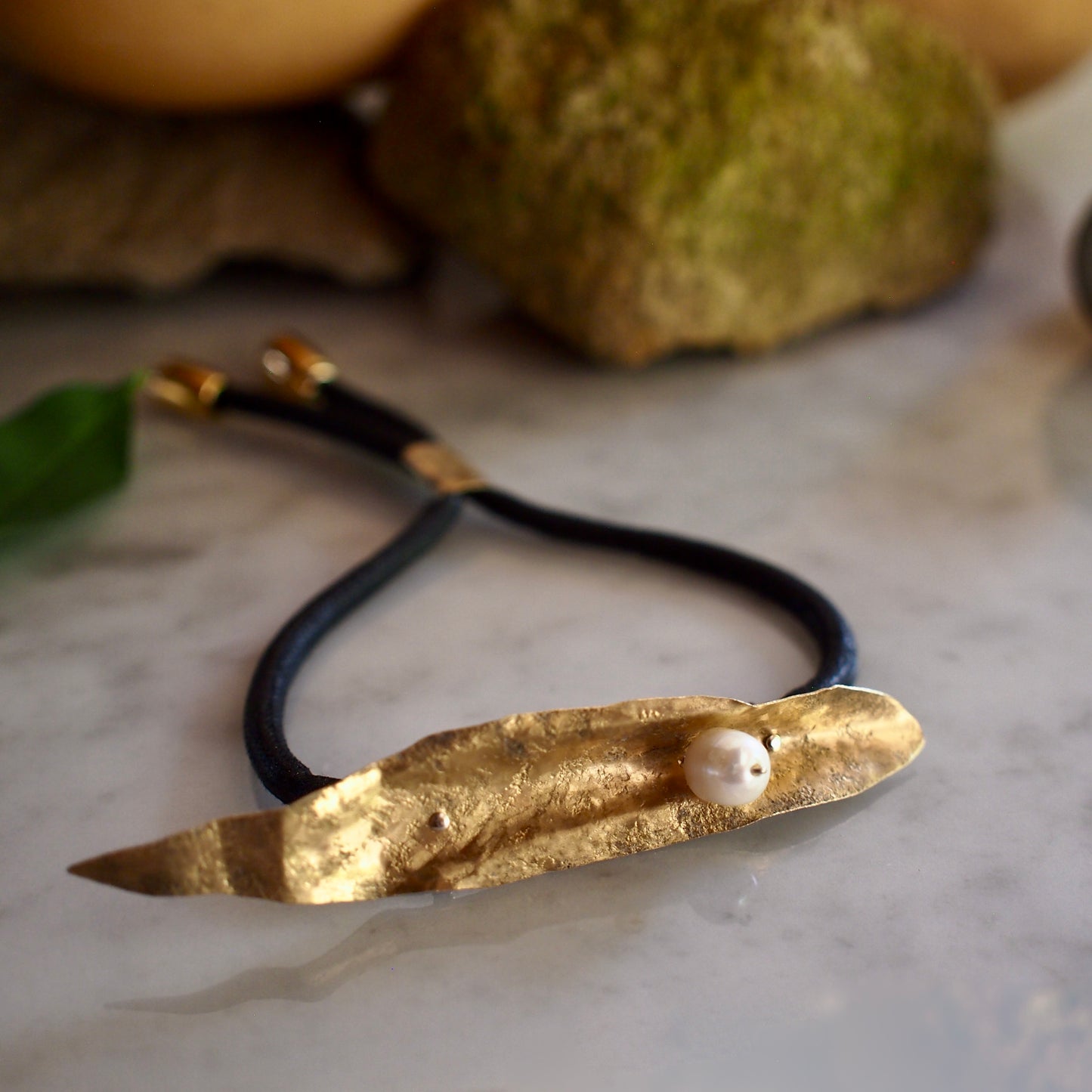【FUSION】_ HANAMOMO leaf / Code Bracelet