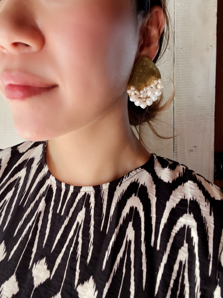 【FUSION】_ PEARL MOON / PIERCE/EARRING_Large