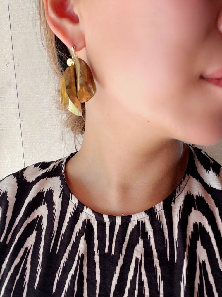 【FUSION】_ PETAL / PIERCE/EARRING _ Triple drop