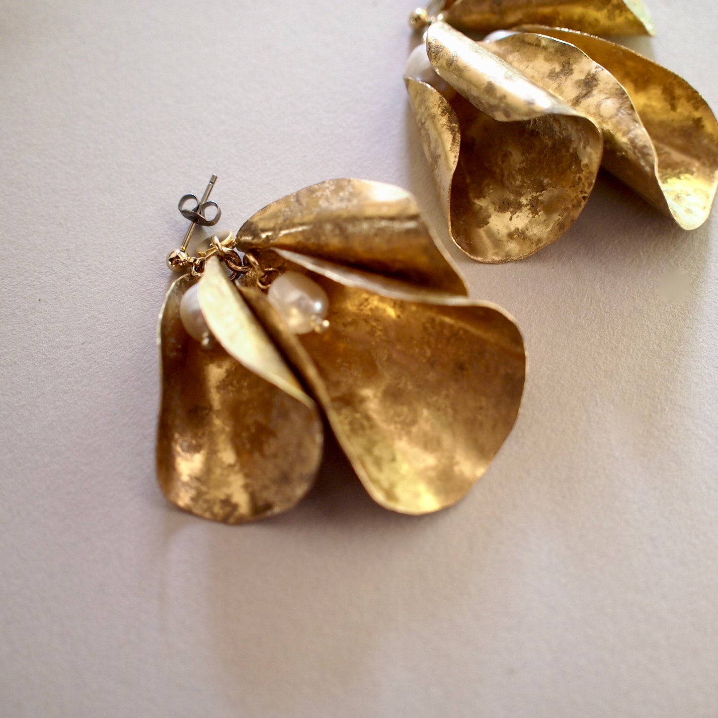 【FUSION】_ PETAL / PIERCE/EARRING _ Triple drop