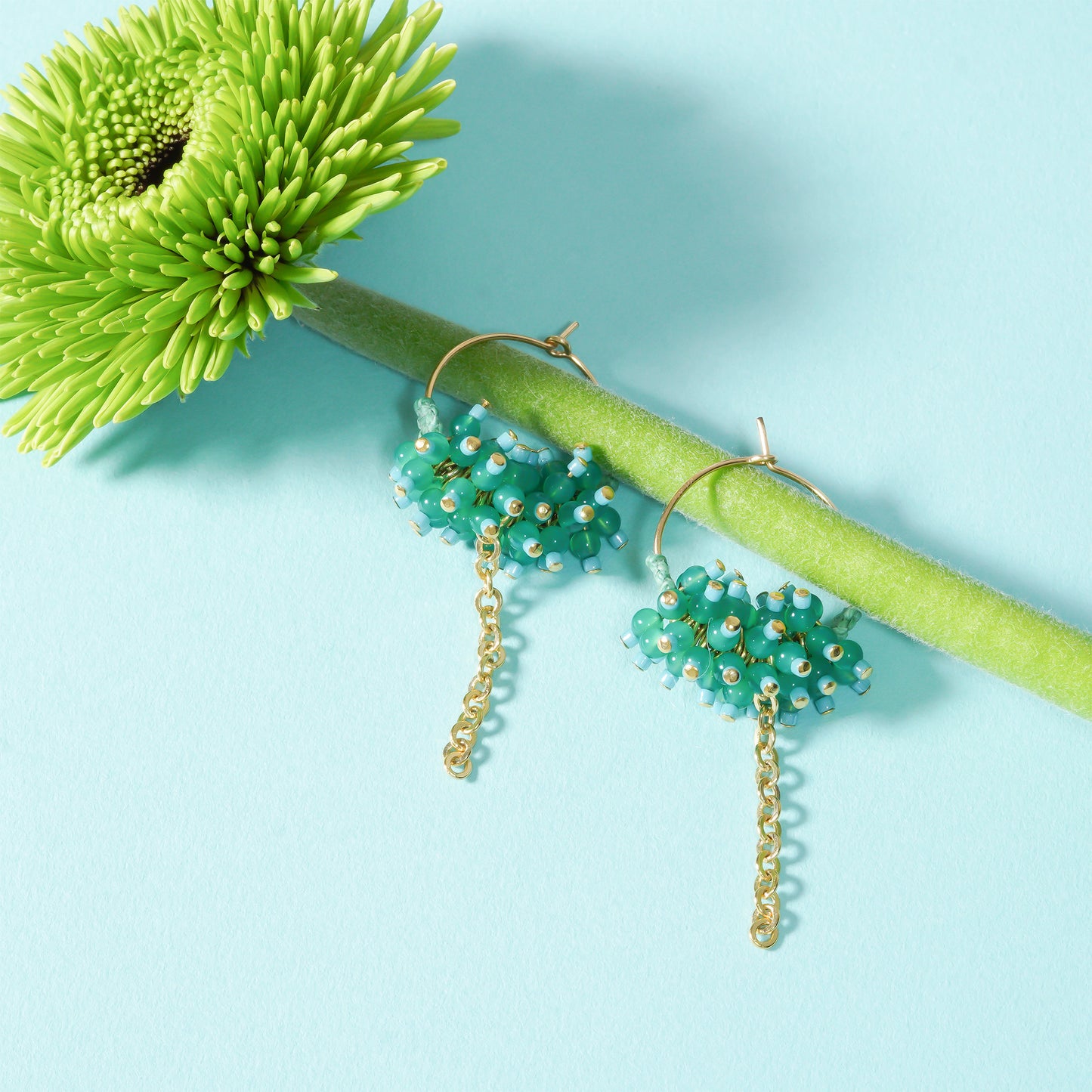 PEBBLY GARDEN HOOP PIERCE_Green