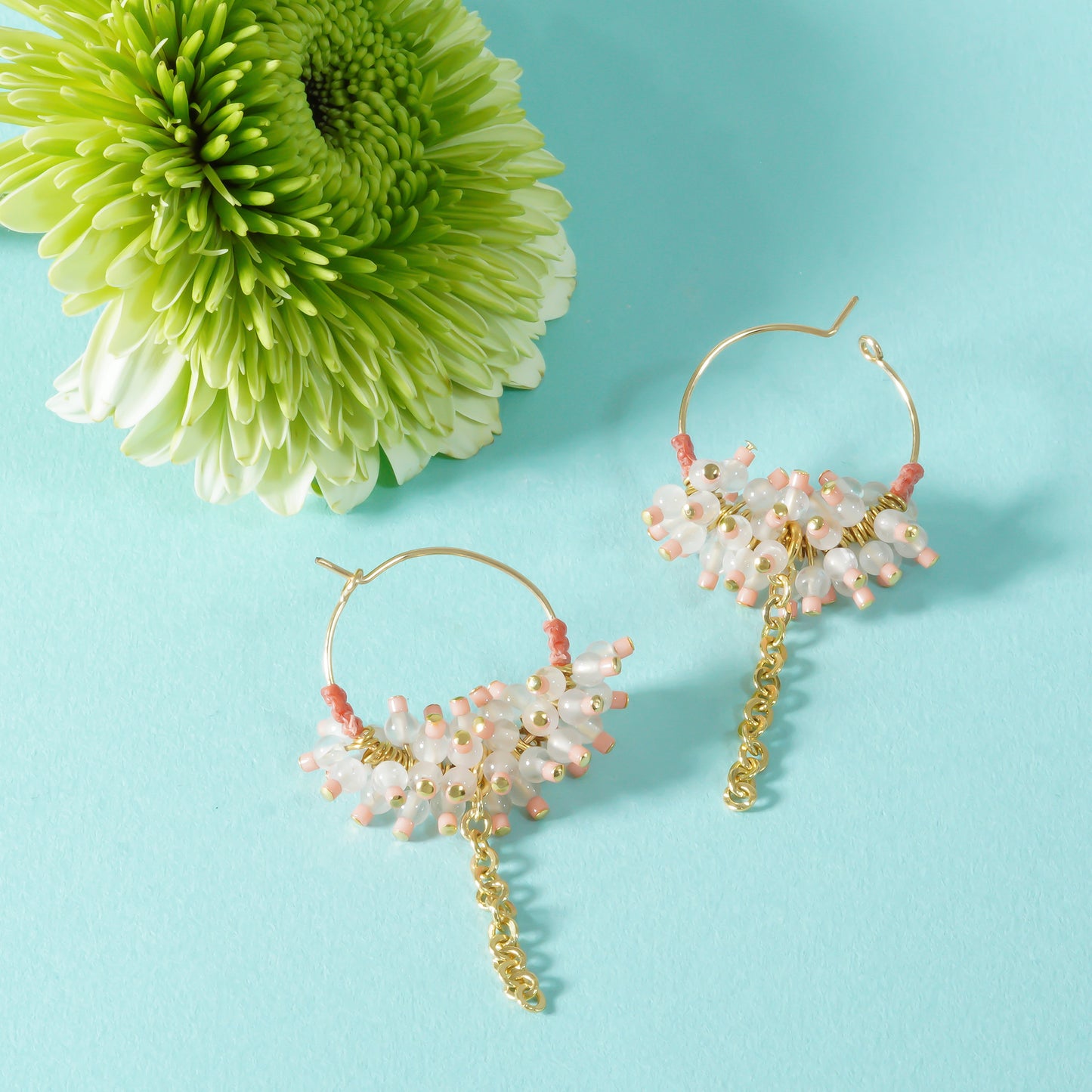 PEBBLY GARDEN HOOP PIERCE_Pink